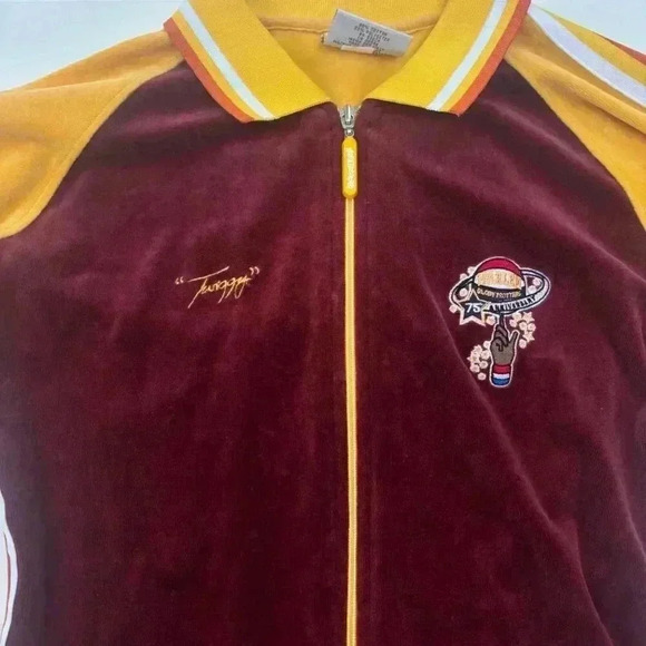 Vtg Harlem Globetrotters Twiggy Velour Platinum Fubu Top 90s y2k - Picture 3 of 12
